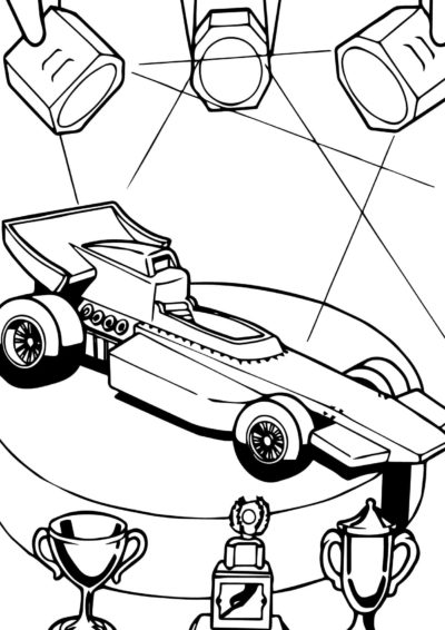 Dibujos de El Coche de Fórmula 1 en el Punto de Mira Después de la Carrera para colorear