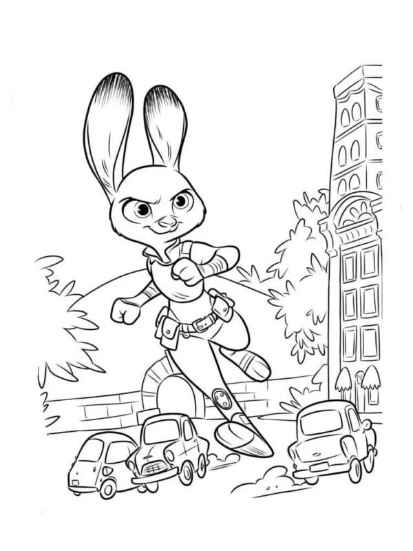 Dibujos de El Conejo Corre al Rescate para colorear
