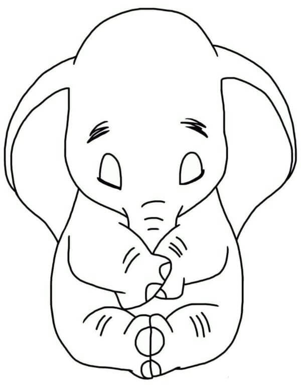 Dibujos de El Elefante Que Extraña a su Madre para colorear