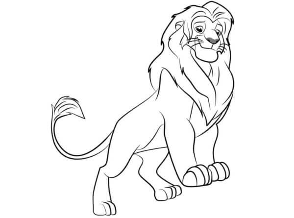 Dibujos de El Gobernante De Todo El Reino Es Valiente Simba para colorear