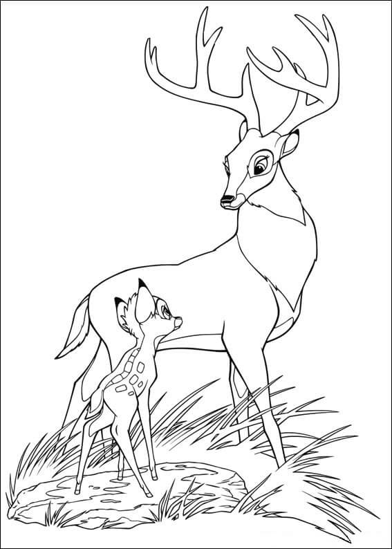Dibujos de El Gran Príncipe del Bosque y Bambi para colorear
