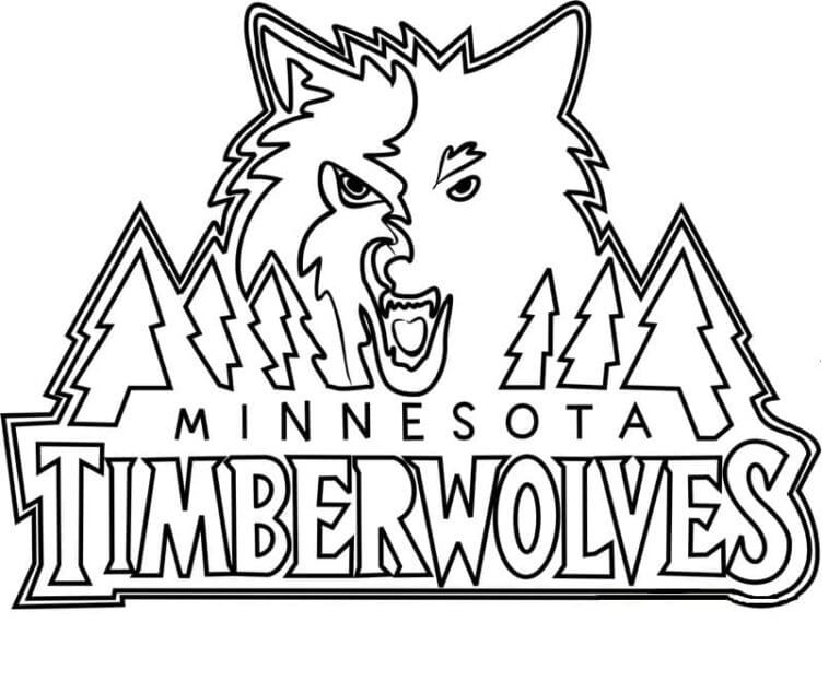 Dibujos de El Logo De Los Timberwolves De La NBA para colorear