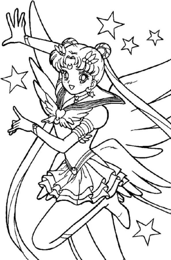 Dibujos de El Mejor Momento De Sailor Moon Para Salvar La Tierra para colorear