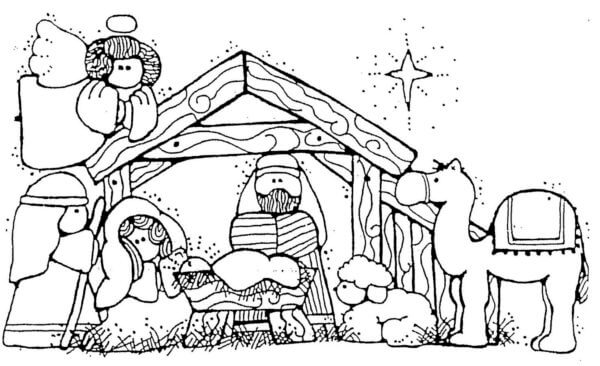 El Nacimiento de Jesucristo Se Celebra El 7 De Enero para colorir