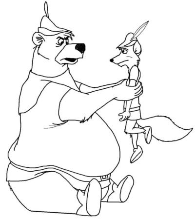 El Pequeño John y Robin Hood para colorir