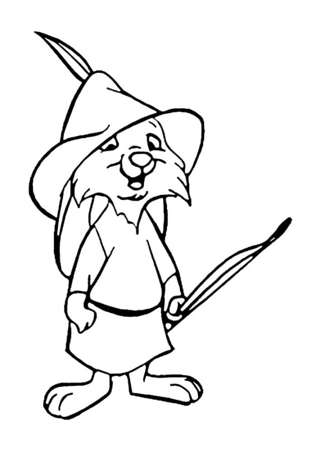 Dibujos de El Pequeño Skippy Con un Sombrero de Robin Hood para colorear