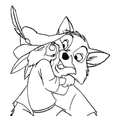 Dibujos de El Pequeño Skippy abraza a Robin Hood para colorear