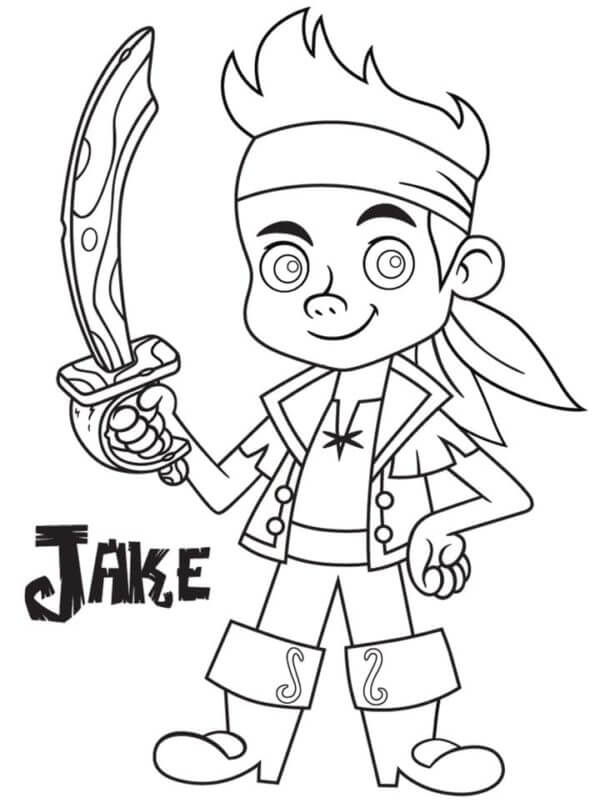 El Pirata Confiable Jake para colorir