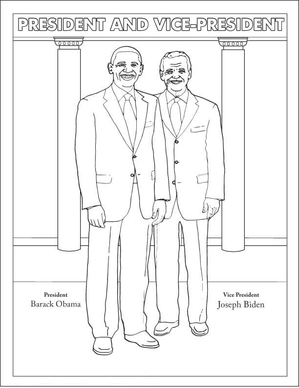 El Presidente Barack Obama y el Vicepresidente Joe Biden para colorir