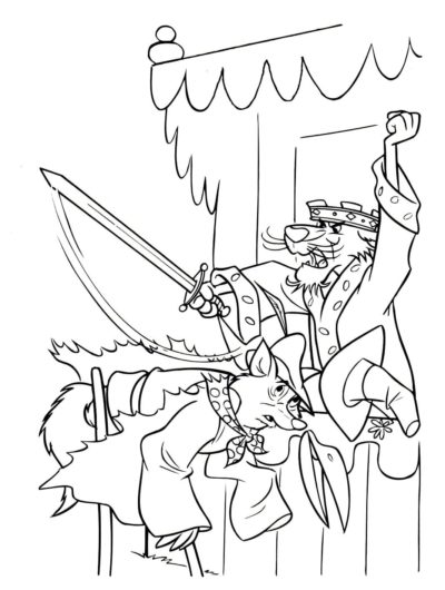 Dibujos de El Príncipe Juan Quiere Ejecutar a Robin Hood para colorear