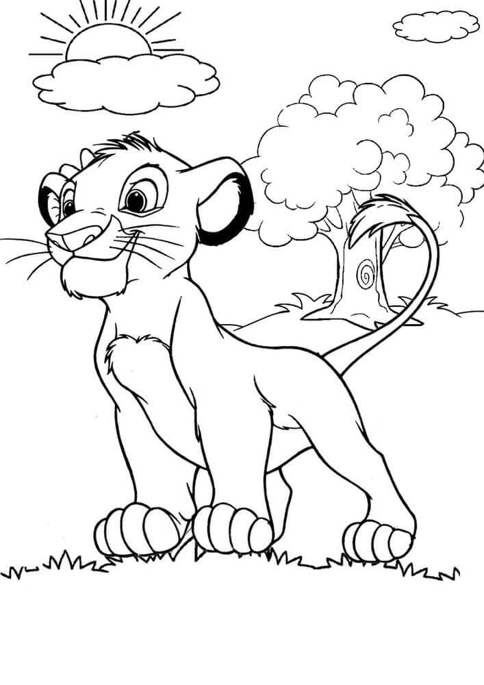 Dibujos de El Rey León Simba para colorear