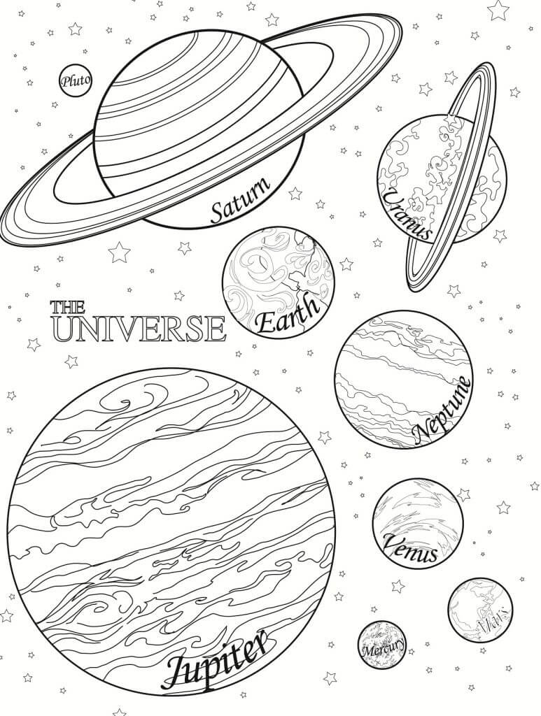 Dibujos de El Universo para colorear