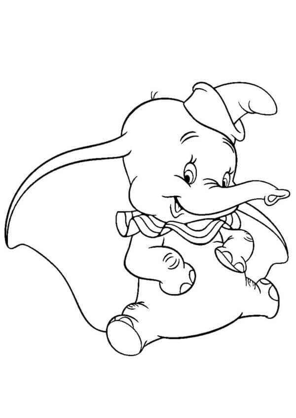 Dibujos de Elefante Bebé Saltando para colorear