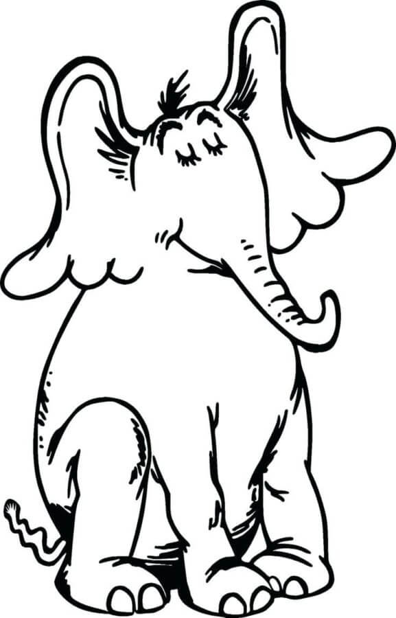 Dibujos de Elefante Obediente Con Orejas Enormes para colorear