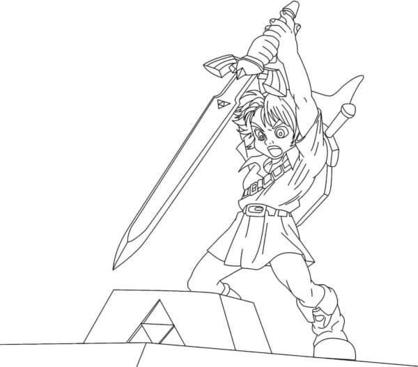 Dibujos de Elfo Fuerte y Valiente Con Una Espada Enorme para colorear