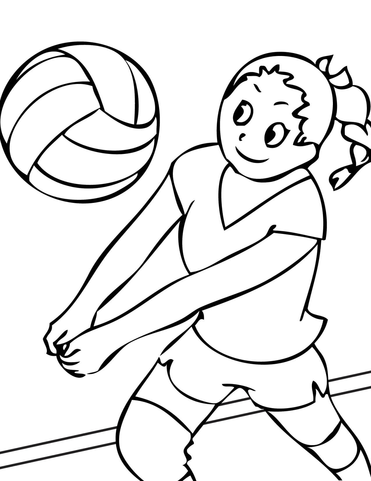 Ella Juega Voleibol para colorir