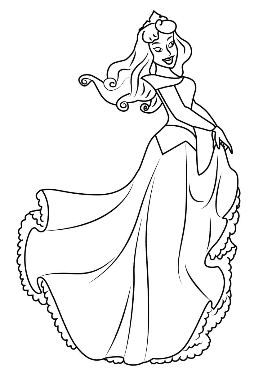 Dibujos de Encantadora Princesa Aurora para colorear