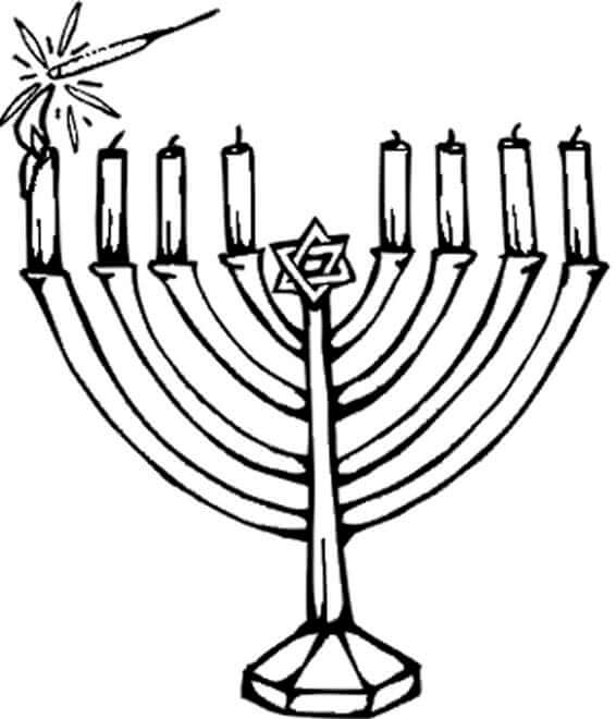 Encender Velas De Hanukkah para colorir