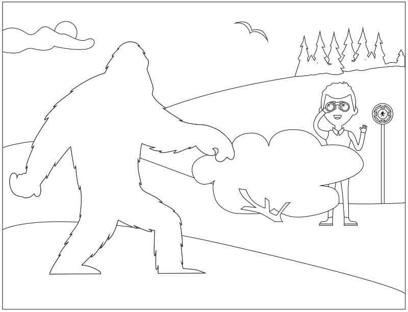 Encontrar Bigfoot para colorir