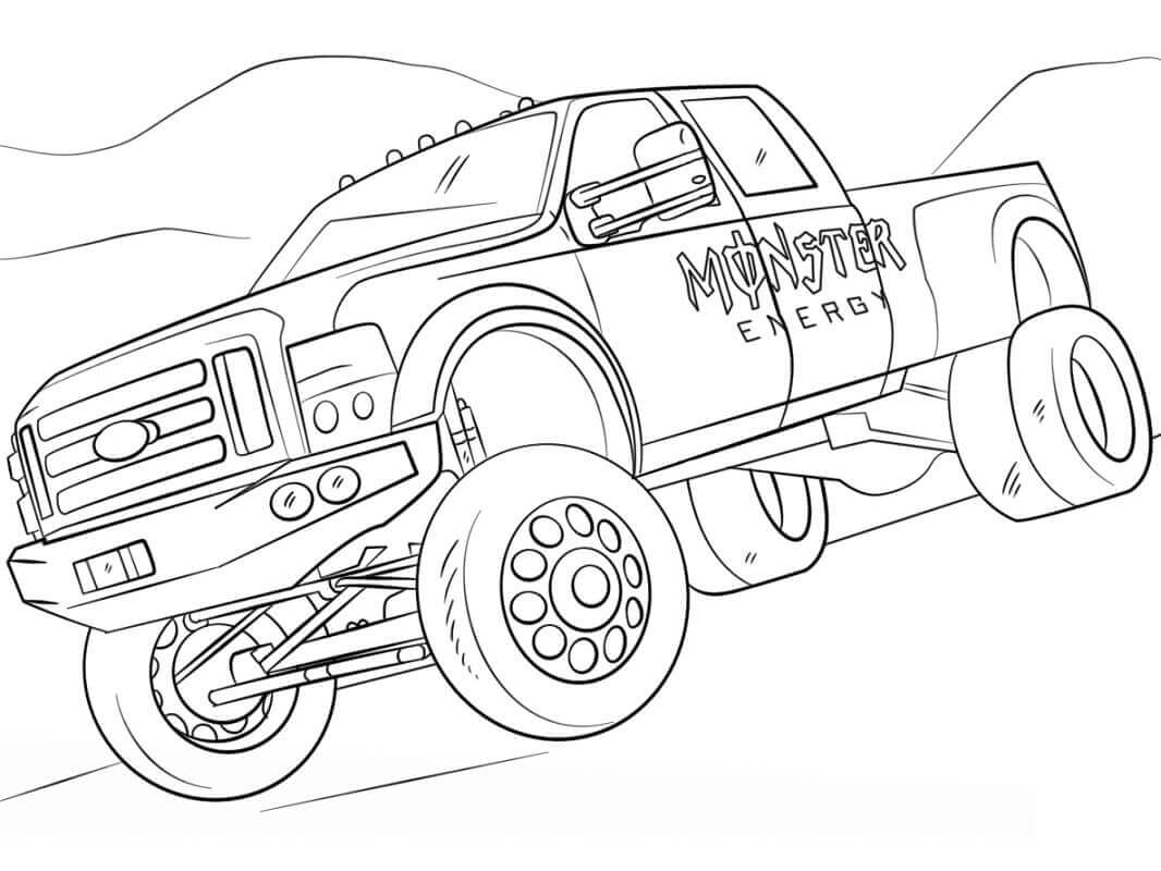 Dibujos de Energía Monstruosa Camión Monstruo para colorear