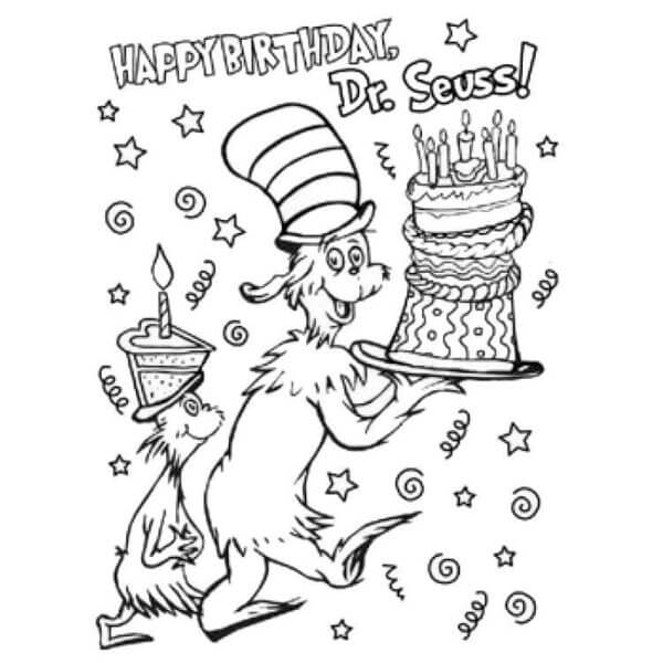 Dibujos de Enorme Pastel Para Dr. Seuss para colorear