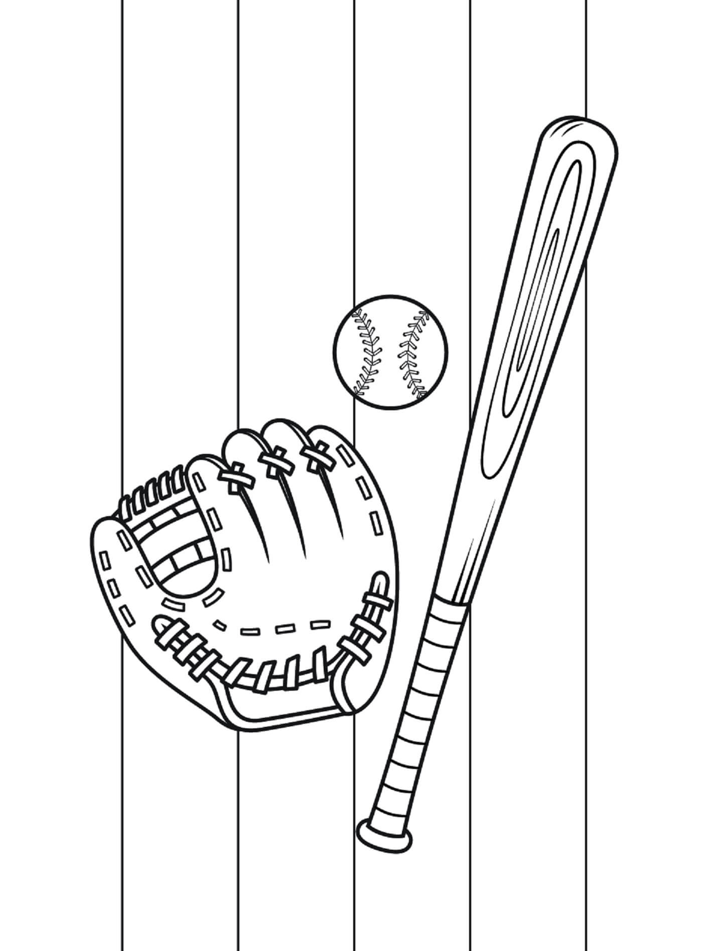 Equipamiento De Beisbol para colorir