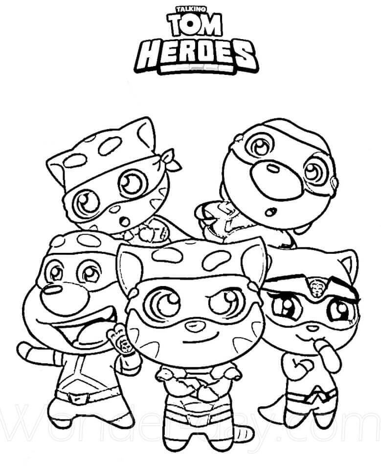 Dibujos de Equipo De Héroes Parlantes para colorear