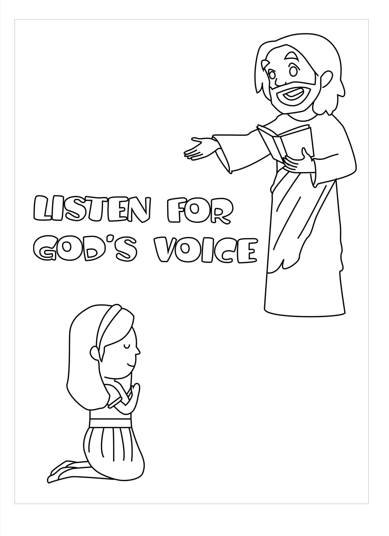 Dibujos de Escuche la Voz de Dios para colorear