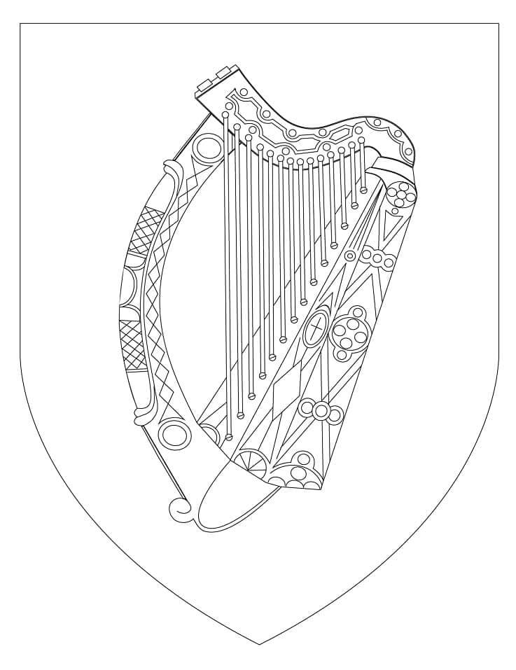 Escudo de Armas de Irlanda para colorir