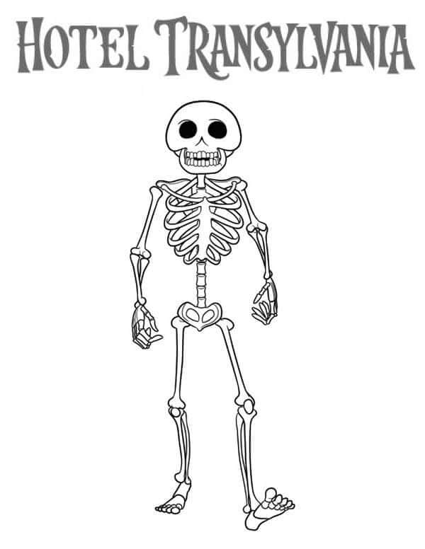 Esqueleto Viviendo En Un Hotel para colorir