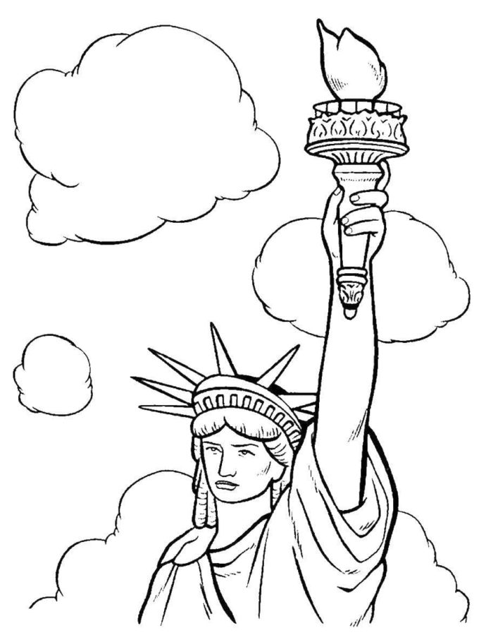 Dibujos de Estatua De la Libertad para colorear