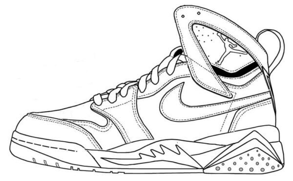 Dibujos de Estilo Moderno De Zapatillas Nike para colorear