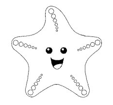 Estrella de Mar Feliz para colorir