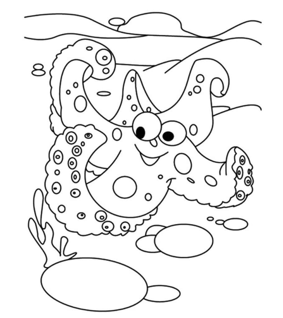 Dibujos de Estrella de Mar en el Mar para colorear