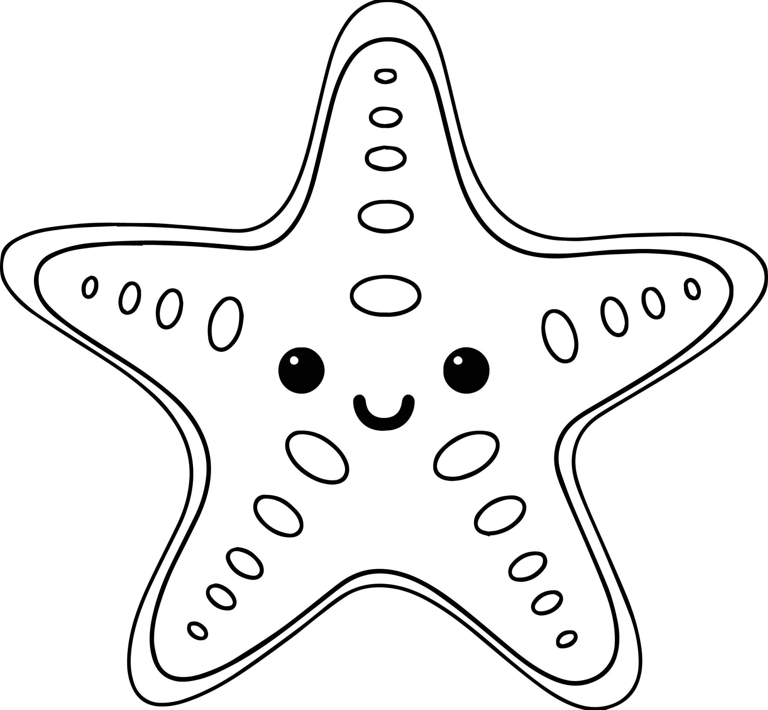 Dibujos de Estrella de mar Sonriente para colorear