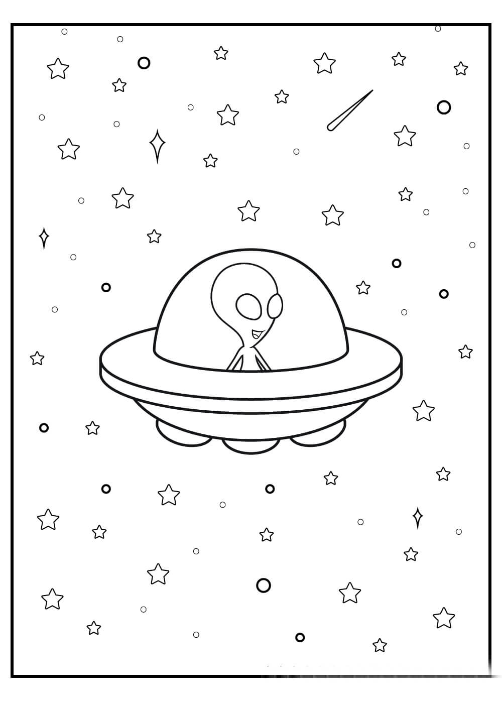 Extraterrestres en UFO para colorir