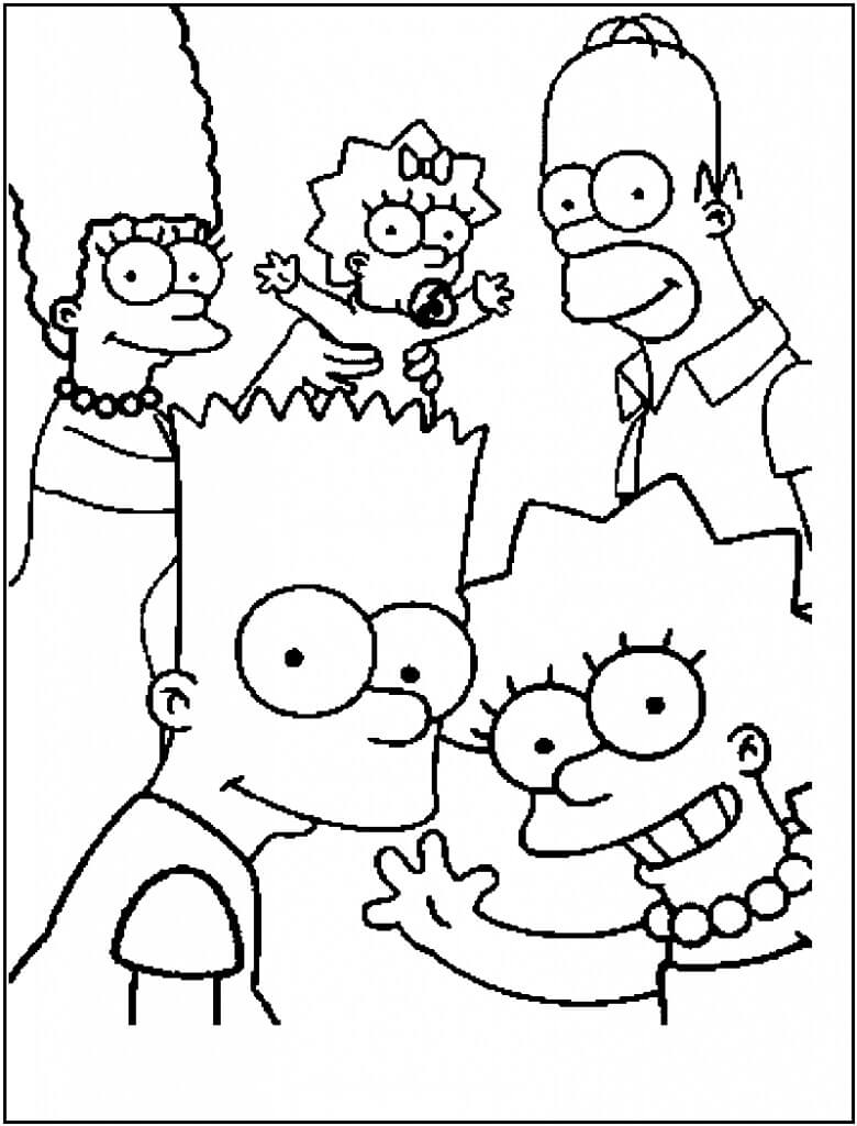 Dibujos de Familia Los Simpson para colorear