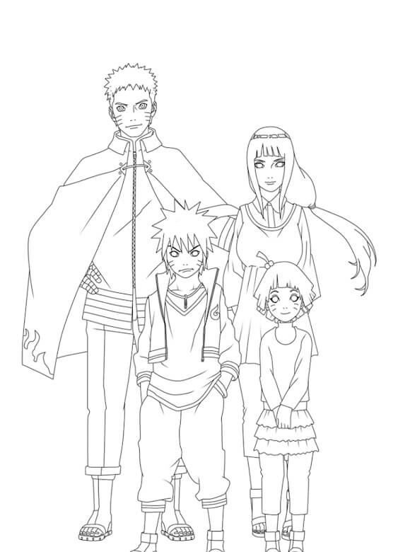 Familia Naruto para colorir