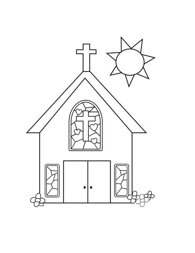 Dibujos de Familia en la Iglesia para colorear