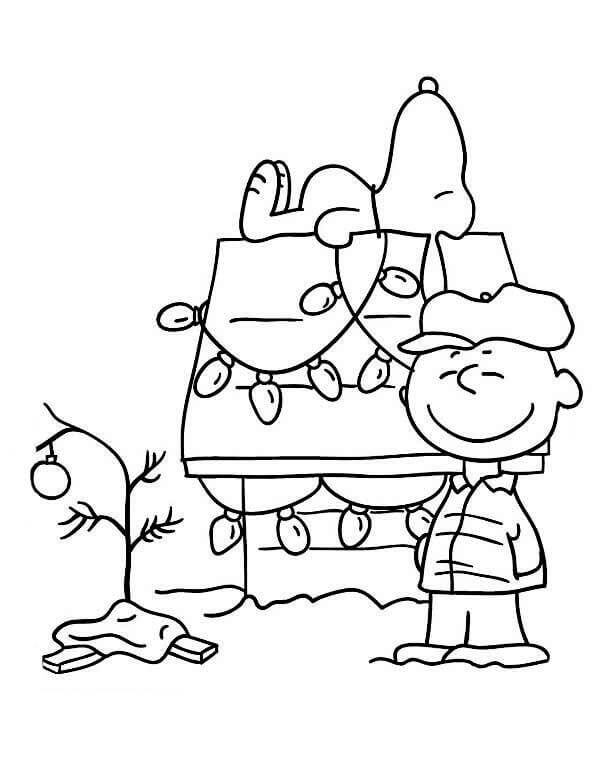 Feliz Charlie Brown para colorir
