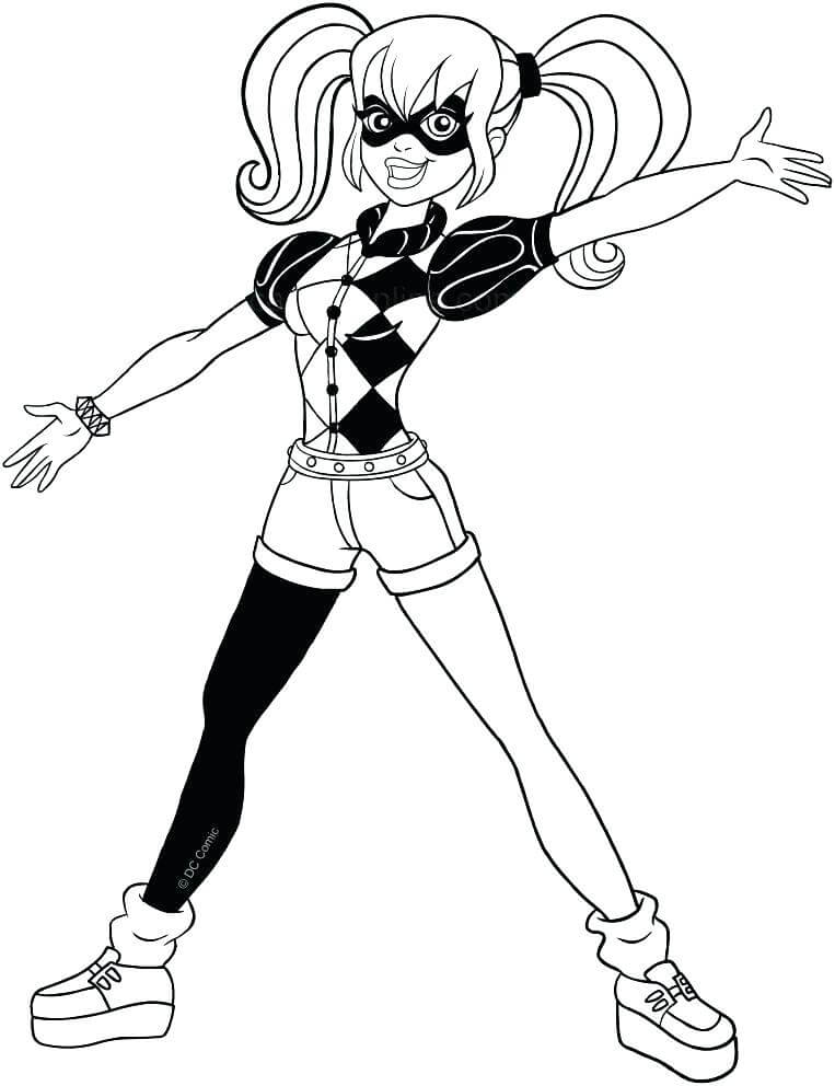 Feliz Harley Quinn para colorir