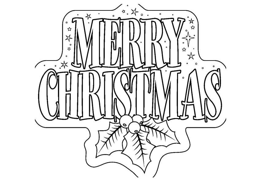Dibujos de Feliz Navidad Banner para colorear