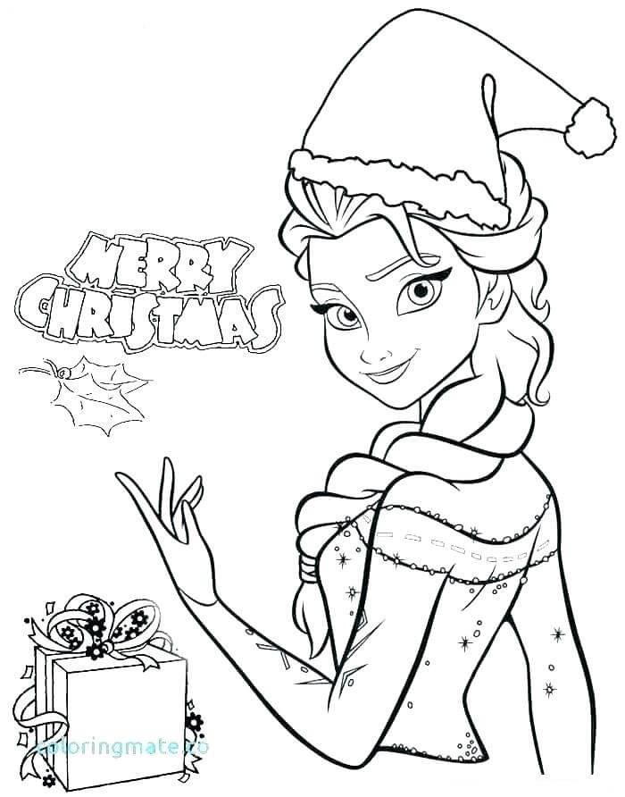 Dibujos de Feliz Navidad con Elsa para colorear