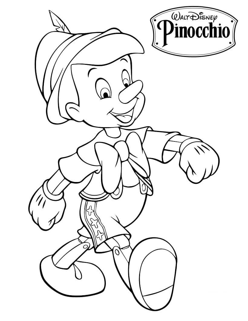 Dibujos de Feliz Pinocho para colorear