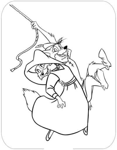 Dibujos de Feliz Robin Hood y Lady Marian para colorear