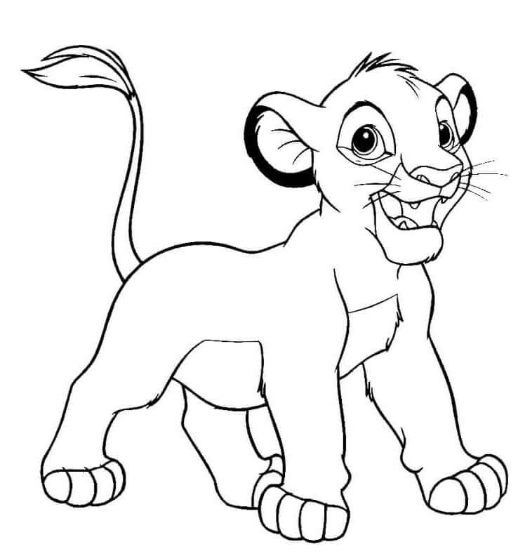 Dibujos de Feliz Simba para colorear