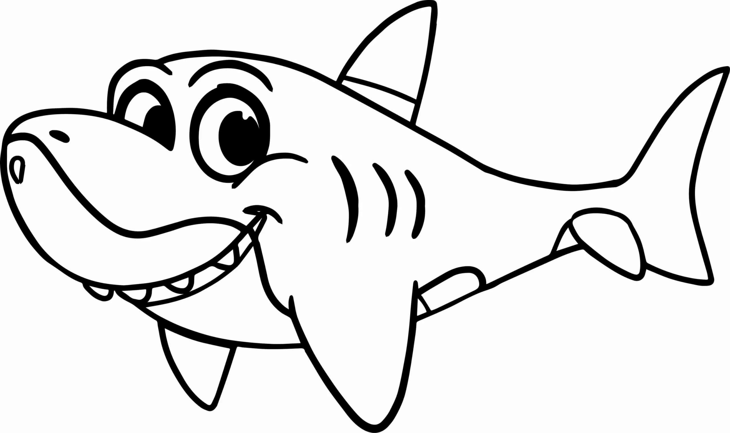 Dibujos de Feliz Tiburon para colorear