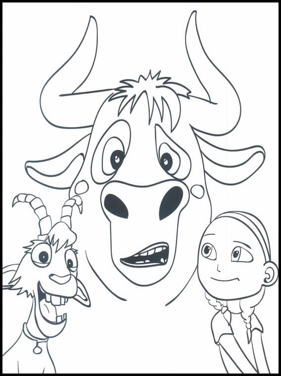 Dibujos de Ferdinand, Lupe y Nina para colorear