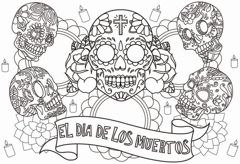 Fiesta De Los Muertos Vivientes para colorir