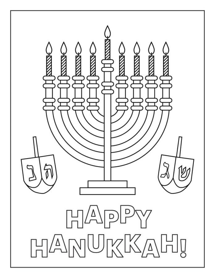 Fiesta Judía Hanukkah para colorir